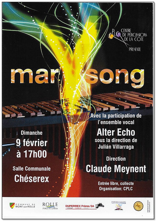 Mar song, programme de l'ensemble vocal alter-echo