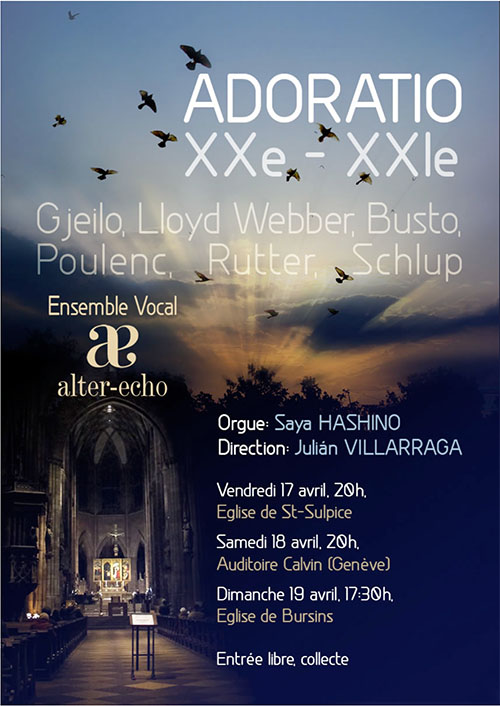 Musique chorale moderne, programme de l'ensemble vocal alter-echo