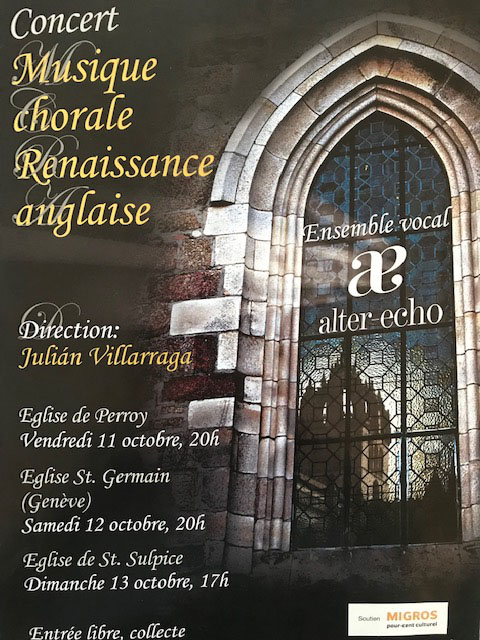 Musique chorale renaissance anglaise, programme de l'ensemble vocal alter-echo